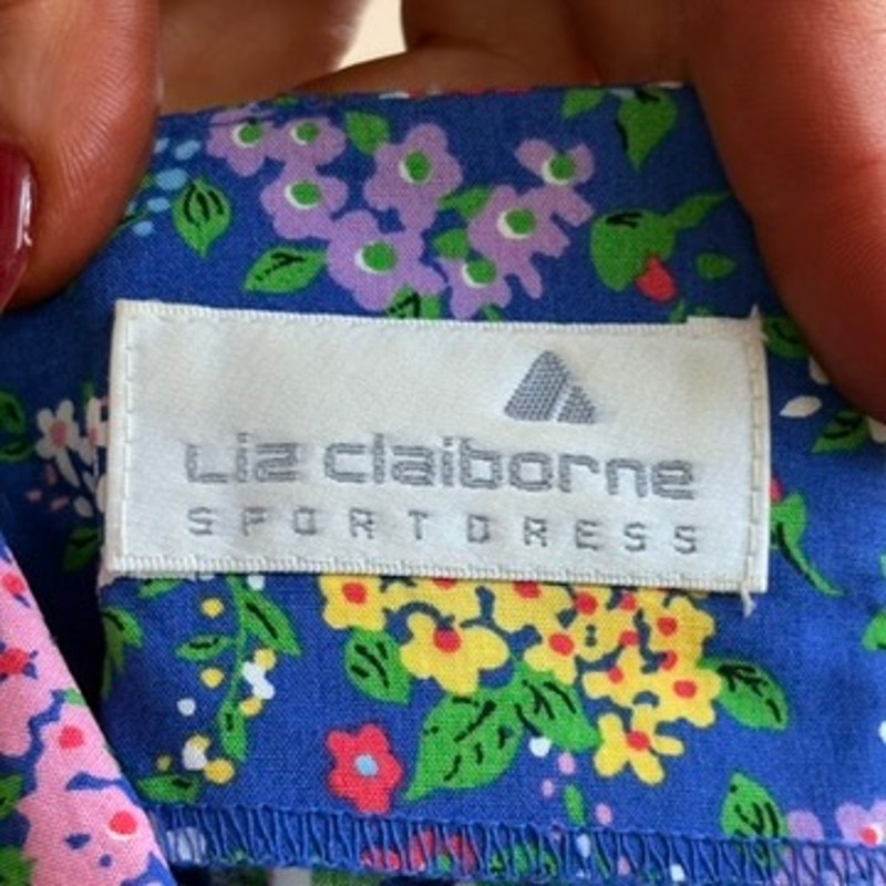 Liz Claiborne Sport Blue Floral Sun Dress -  Size 6 (Fits M)